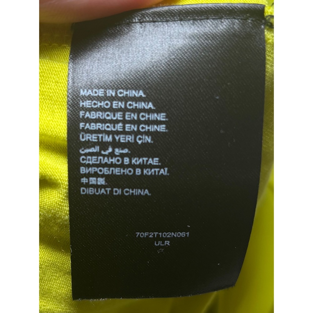 Bebe Neon Yellow Draped Bodycon‎ Shift Dress Large Sleeveless Asymmetric Hem - Picture 6 of 10